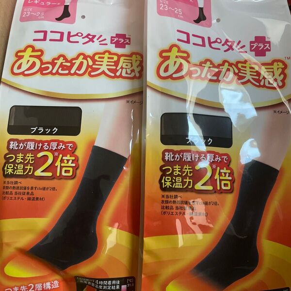 ココピタ あったか実感 レディース レギュラー丈 23〜25センチ 2足セット