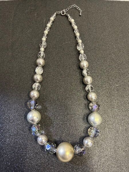 大玉パール風ビーズ ネックレス ハンドメイド