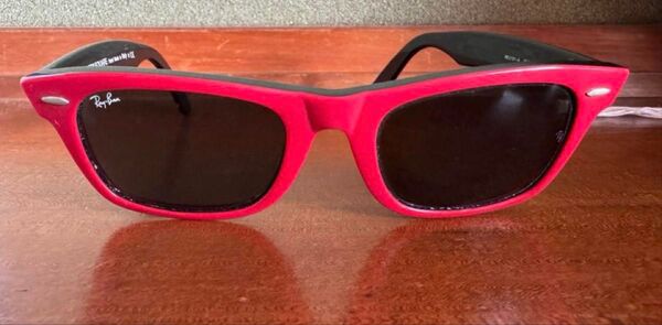 Ray-Ban ウェイファーラー RB 2151-A レッド サングラス 良品 希少色バイカラー
