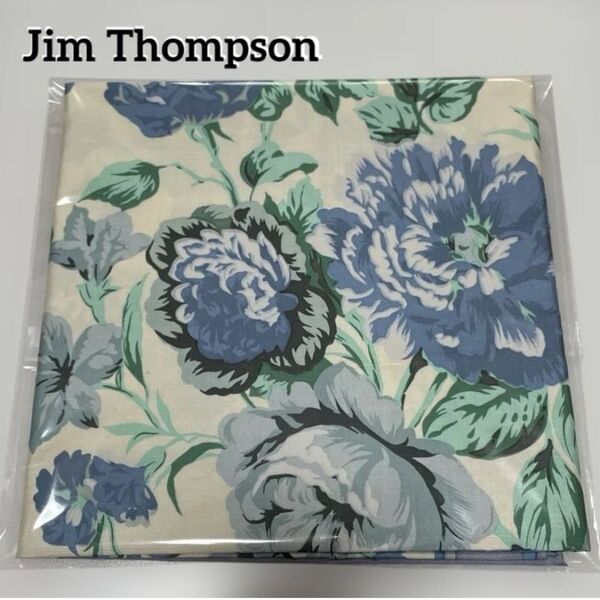 【未使用】Jim Thompson ジムトンプソン 大判シルクスカーフ(ブルーフラワー)