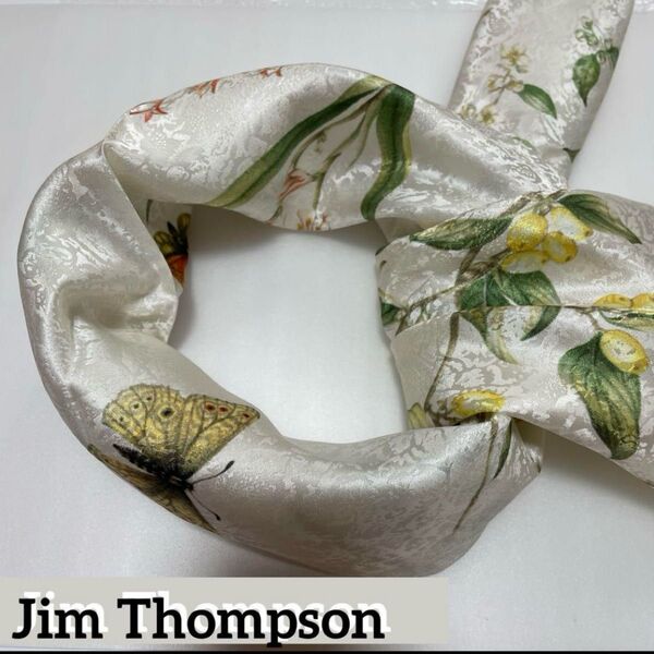 ②【新品未使用】Jim Thompson ジムトンプソン シルク大判スカーフ(フラワー&バタフライ柄)