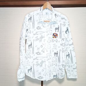 Design Tshirts Store graniph 総柄シャツ メンズLサイズ エルマー柄
