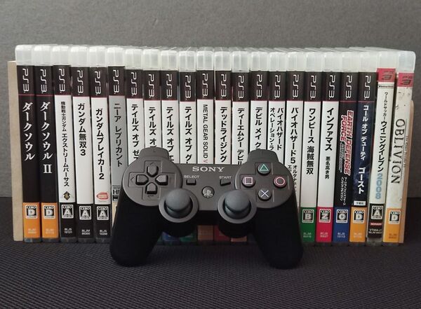 PS3 ゲームソフト 22本 + コントローラー DUALSHOCK3 セット Playstation3 SONY ソニー SCE