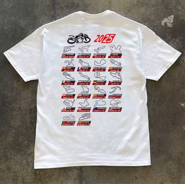 世界中のサーキットのコットンTシャツ 2XL