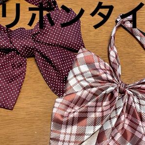 リボンタイ2種 制服 コスプレ JK風 シルク100% アジャスター付 学生服