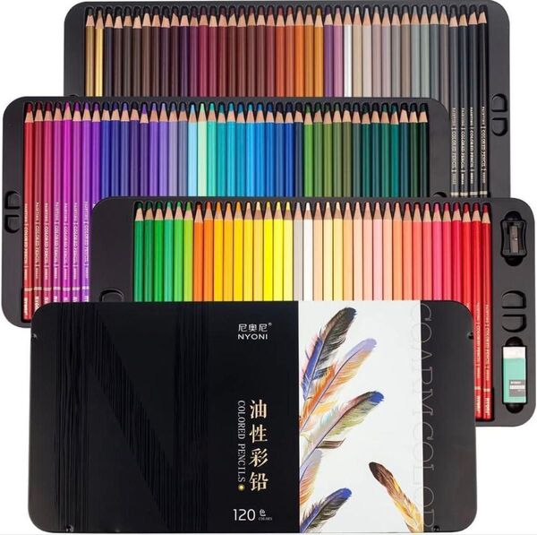 未開封 油性120色 色鉛筆 セット プロアーティスト用 初級編 学生優秀カラー 油性 デザイン イラスト 漫画 スケッチ 塗り絵