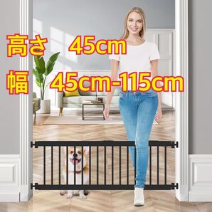 ペットゲート 犬 ロータイプ 犬 ゲート ペット 柵 犬ゲート 犬用ゲート 小型犬 中型犬 室内 高さ45cm ブラック