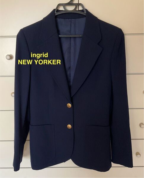 ingrid NEWYORKER イングリッドニューヨーカー ネイビースカートスーツ ブレザースーツ 昭和レトロ