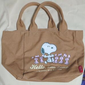スヌーピー トートバッグ ブラウン
