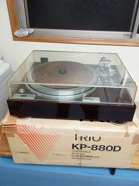 TRIO KP-880D レコードプレーヤー ターンテーブル 元箱 ダイレクトドライブ カートリッジなし 動作確認