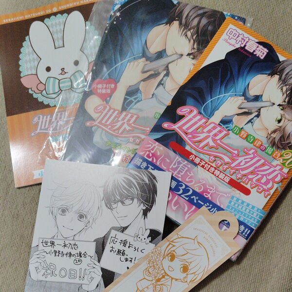 世界一初恋 20巻 小冊子付き特装版 特典ペーパー しおり アニメイト 小冊子