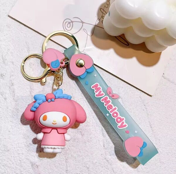 可愛い SANRIO マイメロディ キーホルダー バッグチャーム 立体ラバーキーホルダー 地雷系