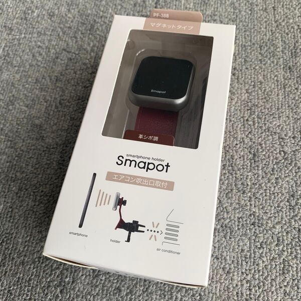 Smapot スマホホルダー エアコン吹出口取付 マグネットPF-388 iPhone Android車載MagSafe