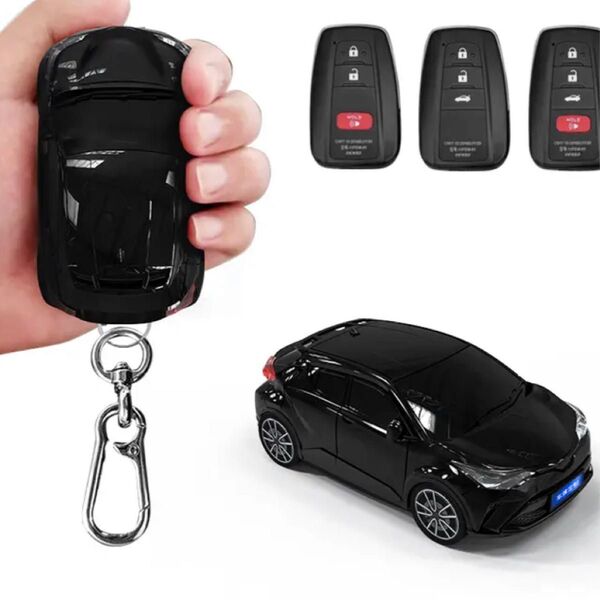 トヨタCHR(C-HR) キーケース ブラック ミニカー型 取り付け工具付き