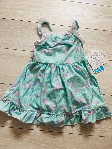 ディズニー 人魚柄 水着 110 アリエル 新品タグ付き ワンピース 女の子ワンピース水着