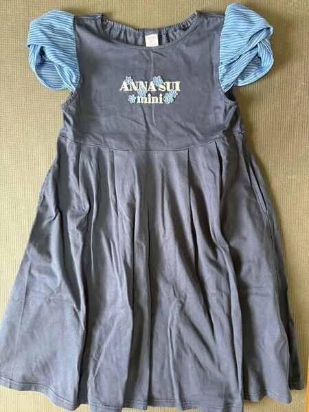 anna sui mini ロゴ刺繍入りワンピースsize150