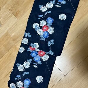 浴衣 紺色 ネイビー 濃い地 菊