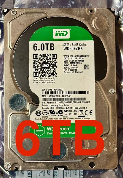HDD 6TB Western Digital WD60EZRX