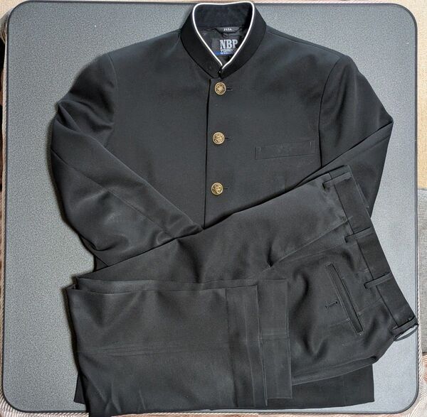 中古 学ラン スラックス セット 165A トンボ学生服NBP 制服 学生服 中学生 黒