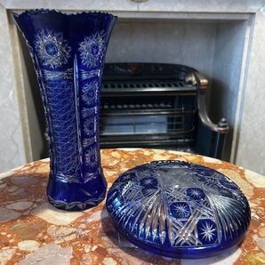 切子 花瓶・灰皿セット