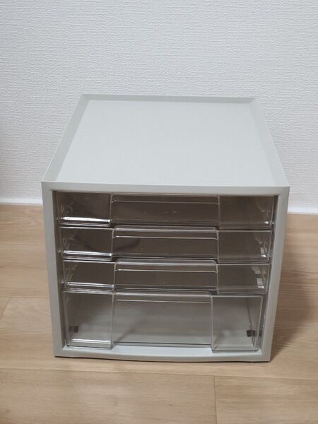 中古 IRIS OHYAMA 書類ケース レターケース 引き出し 4段 白 ホワイト