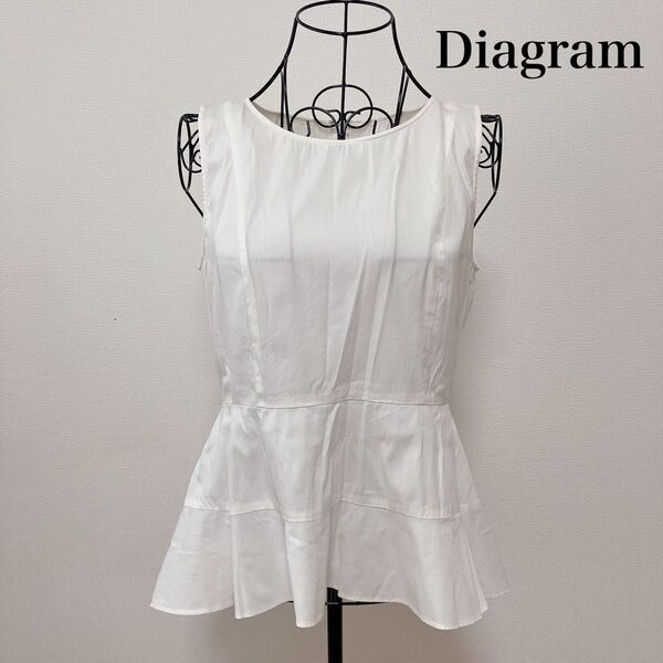 Diagram GRACE CONTINENTAL ダイアグラム ノースリーブ ブラウス トップス カットソー 白