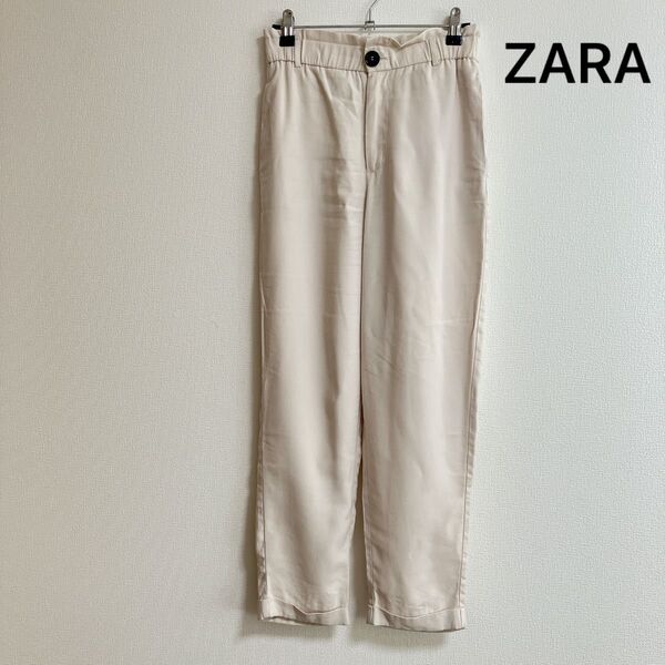 ZARA ザラ レディース カジュアル パンツ ライトベージュ ウエストゴム