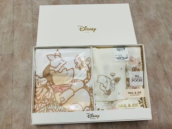 ポール&ジョー ディズニーコラボ ハンカチ 2枚セット 未使用 ギフトボックス くまのプーさん