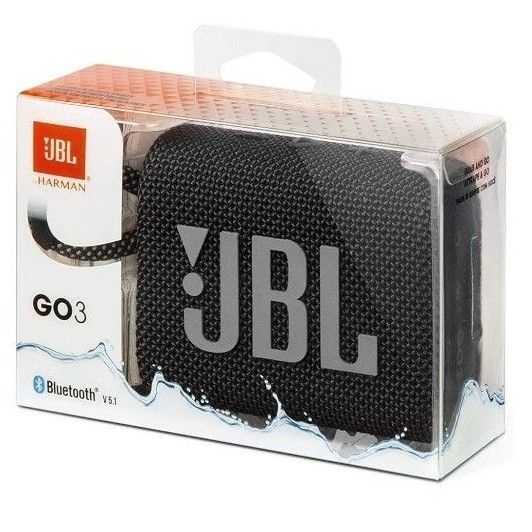 JBL GO3 Bluetoothスピーカーブラック USB C充電/防塵防水/パッシブラジエーター搭載/ポータブル