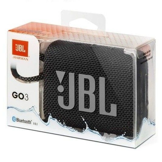 JBL GO3 Bluetoothスピーカーブラック USB C充電/防塵防水/パッシブラジエーター搭載/ポータブル