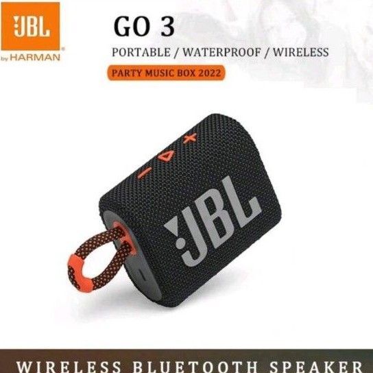 JBL GO3 Bluetoothスピーカーブラック×オレンジ USB C充電/防塵防水/パッシブラジエーター搭載/ポータブル