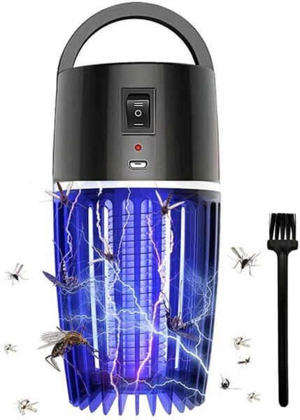 電撃蚊取り器 電撃殺虫器 捕虫器 殺虫灯&照明両用 蚊取り 虫取り機 虫取り器 効果 薬剤不用 静音 軽量携帯 電気ショック