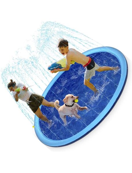 噴水マット 子供 犬 プレイプール ビニールプール 子供水遊びプール ペット 噴水170cm おもちゃ 親子遊び 収納便利 夏の日