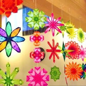 壁面・窓飾り 〜光アート・お花バージョン〜 折り紙