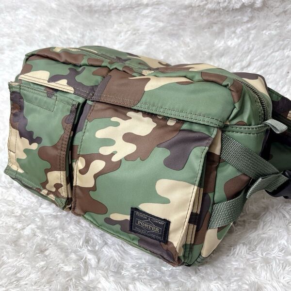 美品 ヘッドポーター ウエストバッグ カモフラ head porter ジャングル ボディバッグ 入手困難 吉田カバン