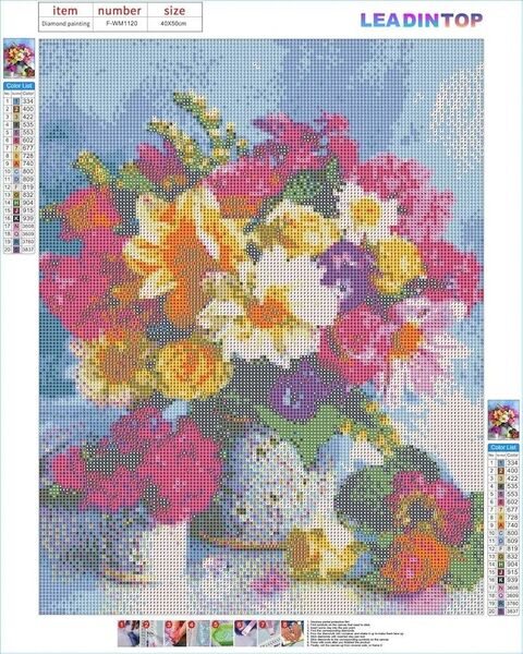 ダイヤモンドアート 花柄 スクエアビーズ 花 30×40 初心者
