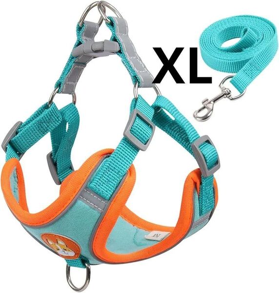 犬用 ハーネス リード セット XL 調節可能 10~14kg ペット ハーネス 犬 中型犬 大型犬