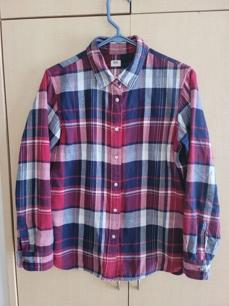 【★最終値下げ★】UNIQLO ユニクロ チェック柄 長袖シャツ M (1)