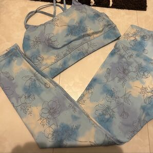 SUKALA ウエストギャザーレギンス ブラトップ シェードブルー セット