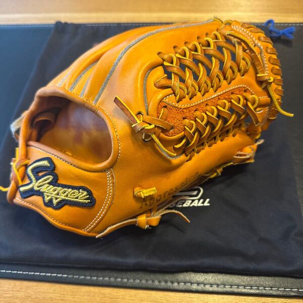 久保田スラッガー 内野手用 硬式グローブ KSG-T1 DPオレンジ×タン美品!