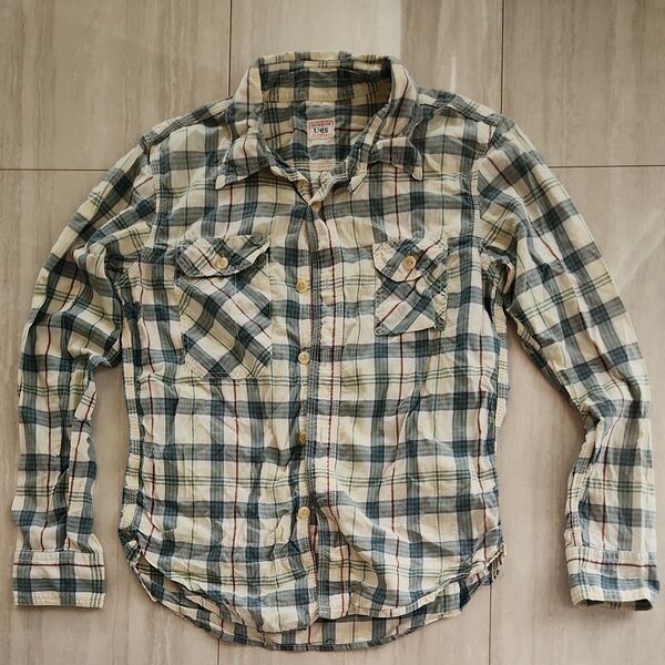 ues チェック 長袖シャツ size1