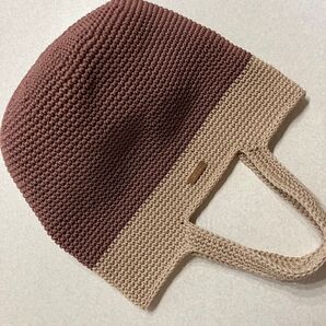 ハンドメイド お散歩トートバッグ ブラウン とベージュ