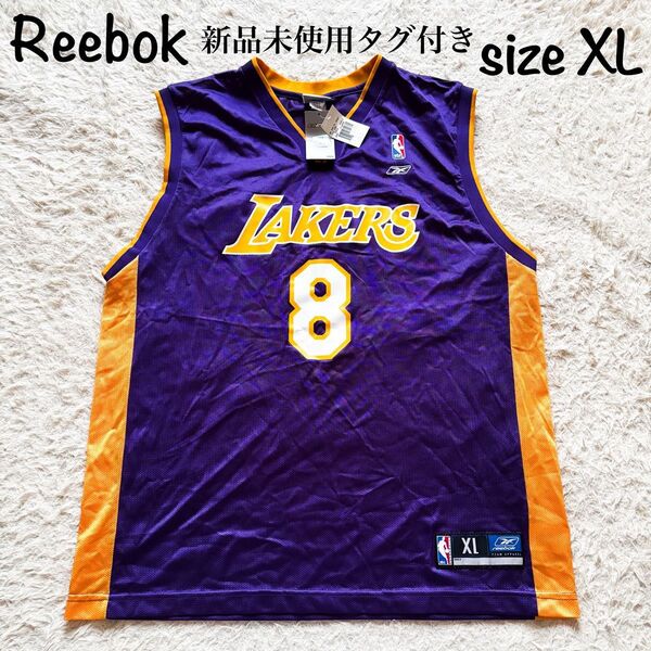 【新品タグ付】コービーブライアント レイカーズ 8番 ユニフォーム リーボック NBA XLサイズ ゲームシャツ