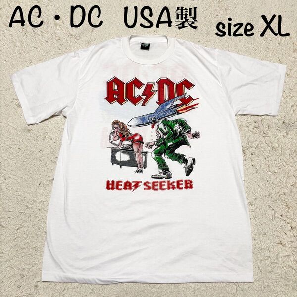 【希少】ACDC ワールドツアー88年 Tシャツ バンド XL アメリカ製 ビンテージ 大きめサイズ レアもの