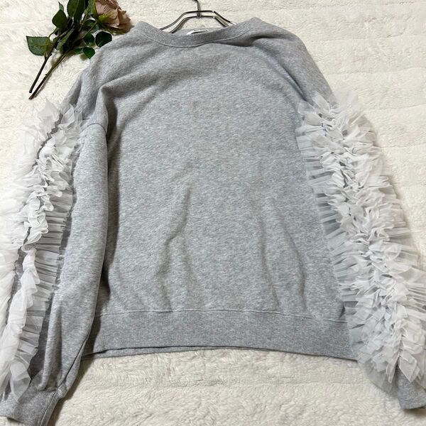 24SS SNIDEL スナイデル フリルチュールデザインスウェットプルオーバー 長袖