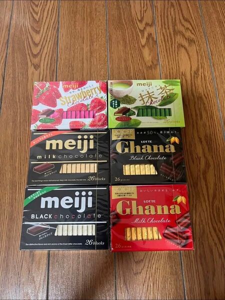 【6点セット】meiji、LOTTE チョコレート詰め合わせ