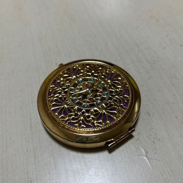 コンパクトミラー 金色 円形