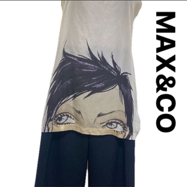 MAX&CO ド派手 シルク ロング丈インナー ノースリーブカットソー