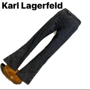 Karl Lagerfeld カールラガーフェルド ブラックデニムソフトフレアM