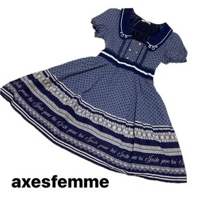 美品 axesfemme ドットワンピース 腐女子オタクコスプレ 量産 Mサイズ